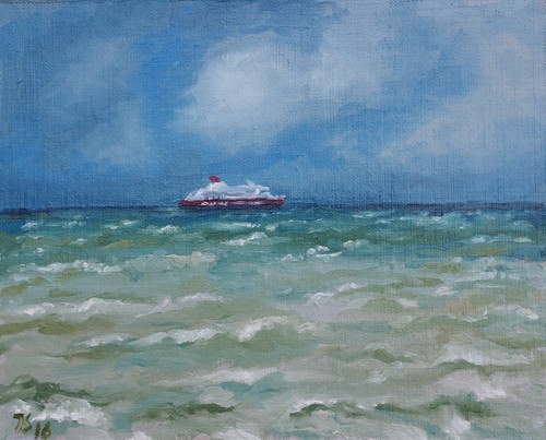 Paesaggio marino nave barca