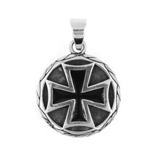 COLLANA CIONDOLO ACCIAIO CROCE DI MALTA CHOPPER CA108