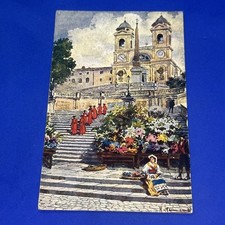 ROMA TRINITA' DEI MONTI CARTOLINA ANTICA