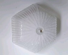 Plafoniera in vetro di Murano cristallo Bianco Esagonale 33 Cm Classico Vintage