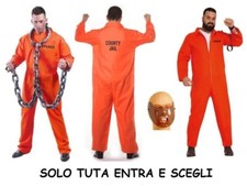 CARNEVALE HALLOWEEN VESTITO COSTUME CARCERATO AMERICANO ORANGE PRISONER HANNIBAL