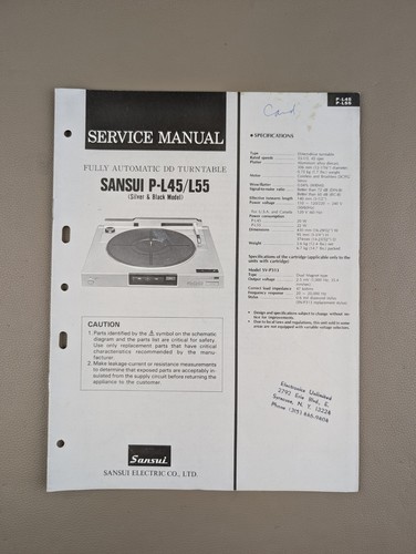 Sansui l45 l55 giradischi dd - p-l45/l55,