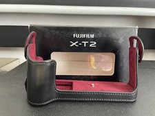 Fujifilm Fuji X-T2 custodia in vera pelle nera [come nuova] dal GIAPPONE