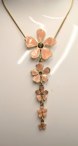 Collana goccia fiore smaltato