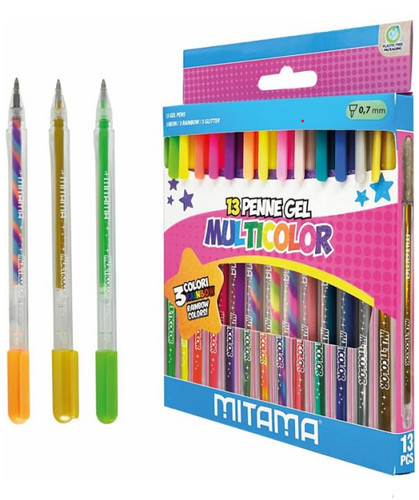 Set penne gel glitter fluo - set,