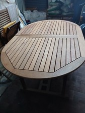 Tavolo Allungabile Giardino Legno Acacia Esterno 150/200x100xh75 CON 6 SEDIE