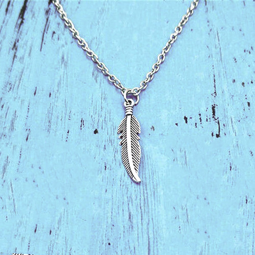 Collana piuma argento - collana, catena