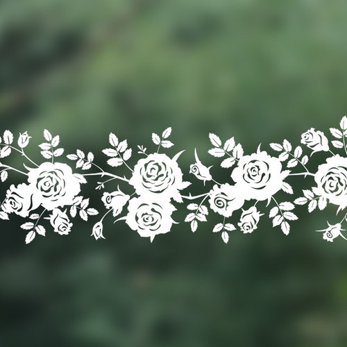 Adesivo murale rattan - rattan, fiore