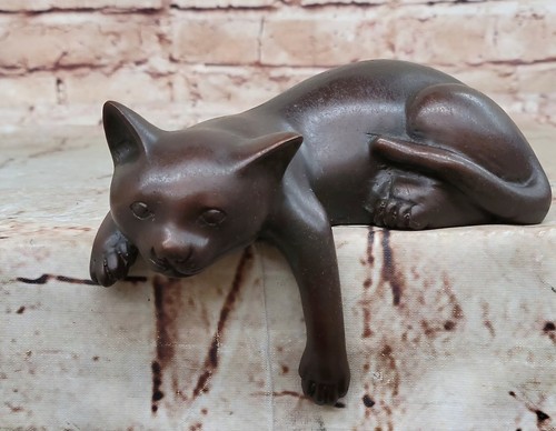 Vecchia scultura gatto bronzo - scultura,