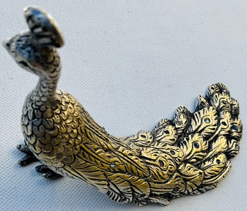 Scultura bronzo pavone con - pavone,