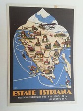 Cartolina Pubblicitaria Estate Istriana Dalmazia Coelli Firmata Paesaggio
