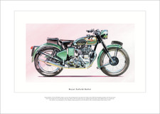 STAMPA FINE ART raffigurante ROYAL ENFIELD BULLET Moto -