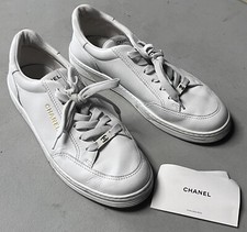 Chanel White Leather Shoes