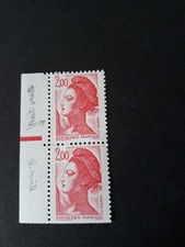 VARIETE sur LIBERTE N°2274 (de carnet) - 2,00F rouge - balafre au cou -  N**