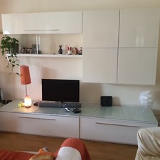 mobile soggiorno, laccato bianco lucido