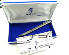 VECCHIA PENNA A SFERA BIRO A SCATTO TEKNIKA LAMINATA ARGENTO VINTAGE RETRO