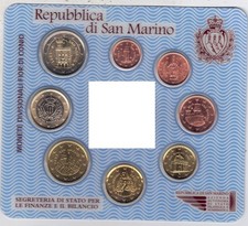 San Marino S 434-441 KM 440-47: 1-50 centesimi+1+2 €uro 2005 unc 8 pezzi da collezione