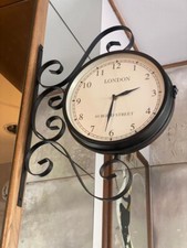 Orologio da parete rotondo design Vintage Retro nero metallo e legno