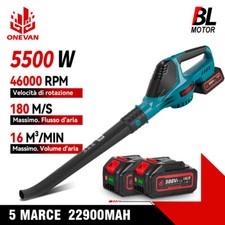 Soffiatore a batteria per foglie velocità aria regolabile per 18V Makita