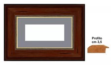 Cornice in legno noce filo oro