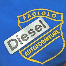 SCRITTA "DIESEL"LOGO METALLO ALLUMINIO SATINATO FURGONE BADGE CAMPER FIAT IVECO 