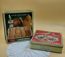 Coppia scatole in latta vintage Lazzaroni