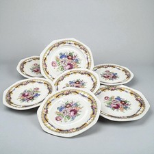 Antico servizio di piatti piattini in porcellana Stile Limoges decoro fiori oro