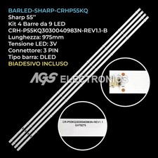 KIT 4 BARRE STRIP 9 LED TV