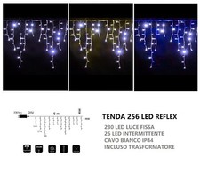 Tenda luminosa natalizia 256 luci led 6m a flash di natale per feste uso esterno