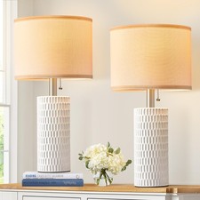 Table Lamps for Living Room Set of 2, Ceramic Table Lamps for Bedroom, 20" Mo...