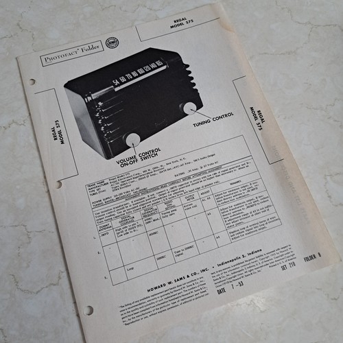 Manuale radio regal - radio, modello