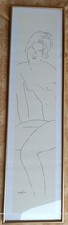 Stampa litografica di opera di Modigliani titolo Nudo seduto. Opera incorniciata