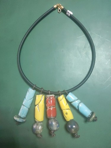 Collana ceramica raku - ceramica,