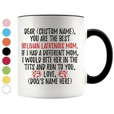 Personalized Belgian Shepherd Laekenois Dog Mom Coffee Mug, Dog Owner Women Gift