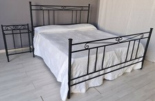 Letto matrimoniale in ferro battuto Silvana nero opaco satinato