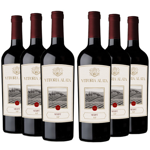 Vino rosso merlot vittoria - rosso,