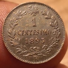Moneta 1 Centesimo 1895, Umberto I, Ottime Condizioni, Rif. 7002