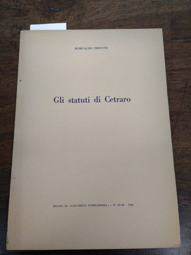Gli statuti cetraro di - ,