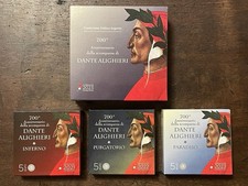 Italia 5 Euro Dante 2021 Inferno 2022 Purgatorio 2023 Paradiso + Cofanetto