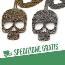 Collana Ciondolo Teschio Messicano antico Necklace Skull Gothic Emo Punk Unisex
