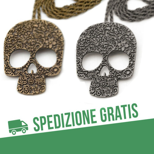 Collana ciondolo teschio - collana,