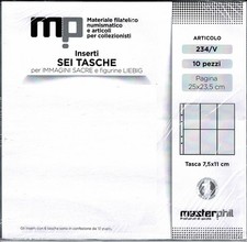 MASTER PHIL 10 INSERTI A 6 TASCHE VERTICALI PER FIGURINE LIEBIG Art. 234/V