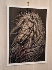 Quadro Cavallo con I Strass – Fatto a Mano – Cornice Inclusa – Spedizione Gratui