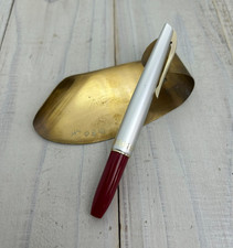 Penna stilografica vintage PLATINUM canna corta pennino oro 14 carati EF Giappone bianco e argento