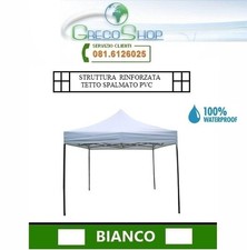 Gazebo pieghevole Tetto spalmato PVC impermeabile 3x3m Bianco Mod. Super Ignis