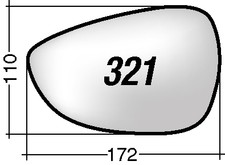FORD FIESTA DAL 2008 B-MAX 321DP RICAMBIO SPECCHIO DESTRO +PIASTRA