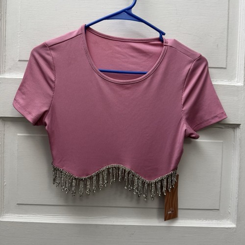 Nwt shein pink rhinestone - pink,
