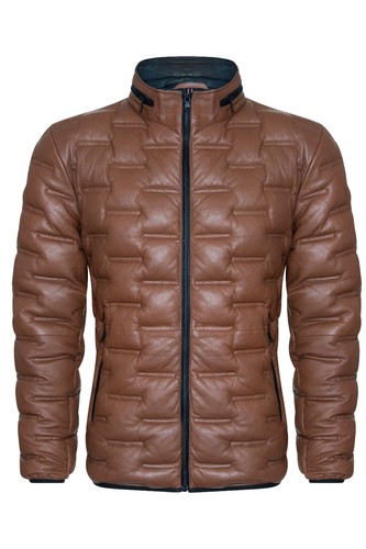 Uomo piumino pelle biker - pelle,