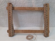 Antico Telaio da ricamo tessitura XIX secolo legno artigianale originale Italia 