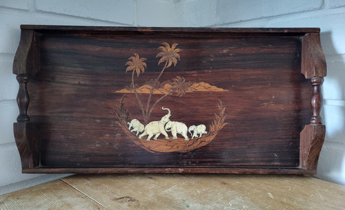 Vintage wooden serving - wooden,